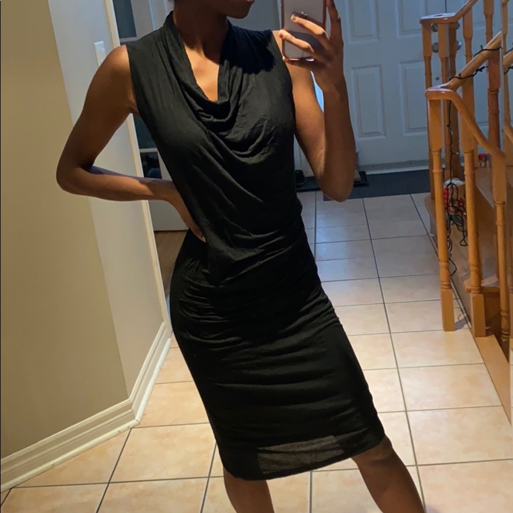 Sleeveless Cowl Neck Jersey Dress